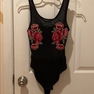 Floral mesh bodysuit